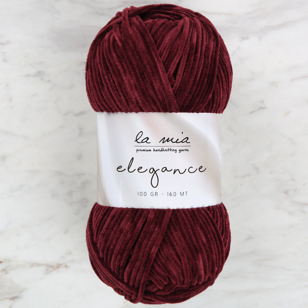 La Mia Elegance Kadife Bordo El Örgü İpi - L912